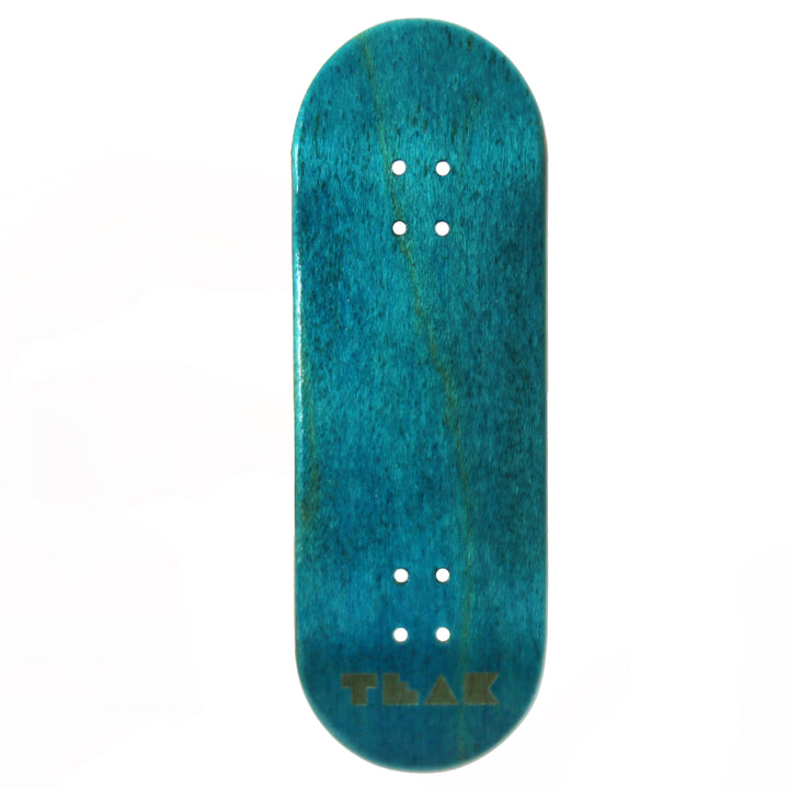 Teak Tuning Flow Series Wooden Deck - “Deep Teal” Engraved Deck  - 32x96mm with Colorful Plies