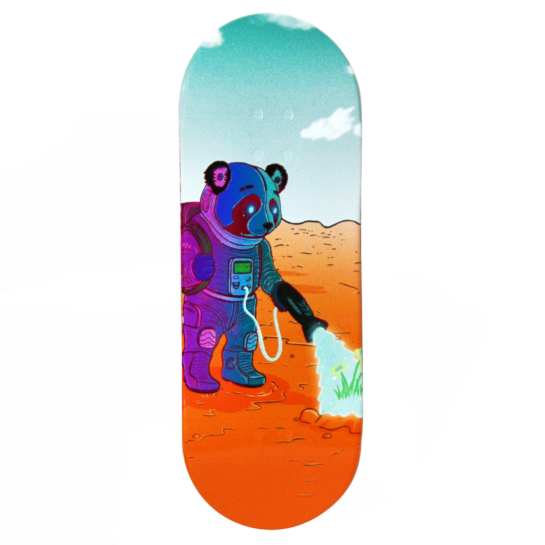 Teak Tuning Flow Series Wooden Deck - “Space Roots” Graphic by @digitalprizefight - 34x97mm with Colorful Plies