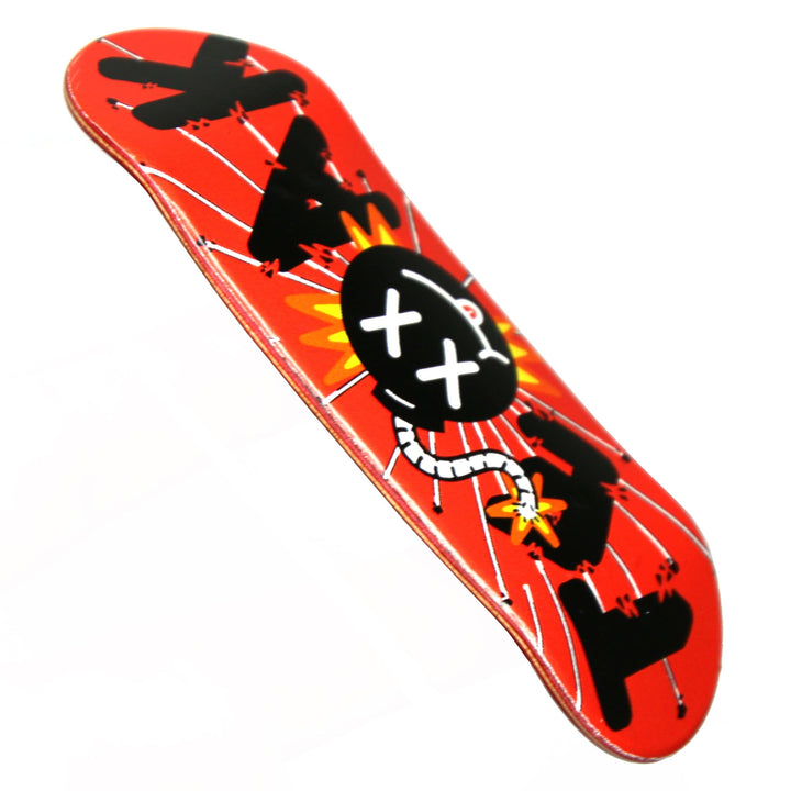 Teak Tuning Flow Series Wooden Deck - “Kaboom” Graphic by @flatline_fb - 32x96mm with Colorful Plies