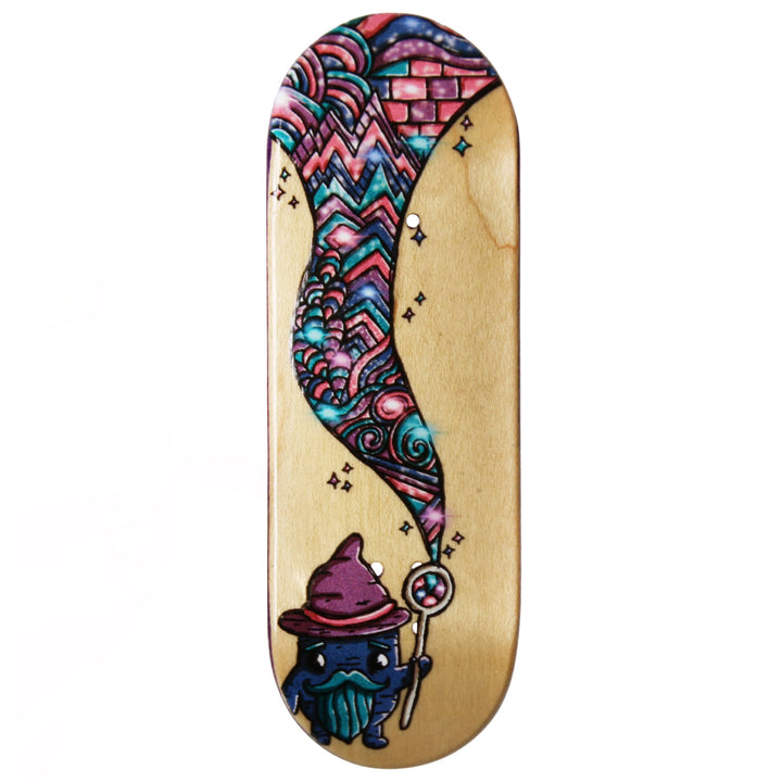 Teak Tuning Flow Series Wooden Deck - “Spellbound” Graphic by @mandrake_Creative_Co - 32x96mm with Colorful Plies