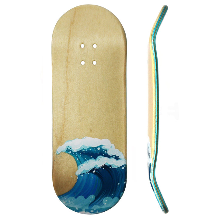 Teak Tuning Flow Series Wooden Deck - “Waves” Graphic  - 34x96mm with Colorful Plies