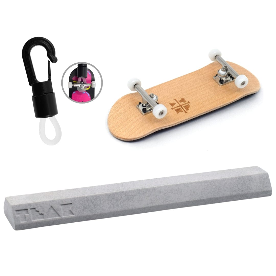 Teak Tuning Pro Fingerboards The OG Starter Set - Gen2 Starter Bundle with Ramp, Fingerboard Complete, and Travel Keychain