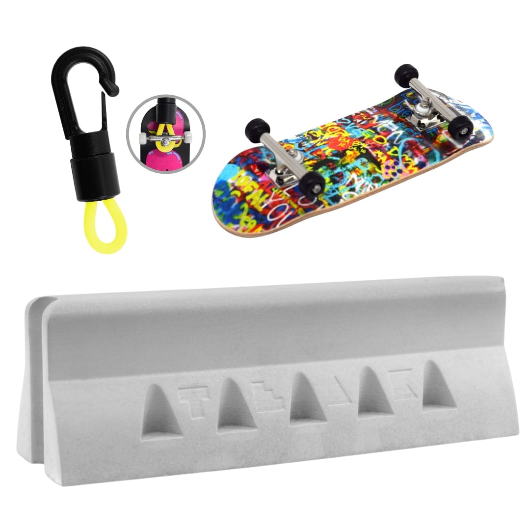 Teak Tuning Pro Fingerboards The Street Style Starter Set - Gen2 Starter Bundle with Ramp, Fingerboard Complete, and Travel Keychain