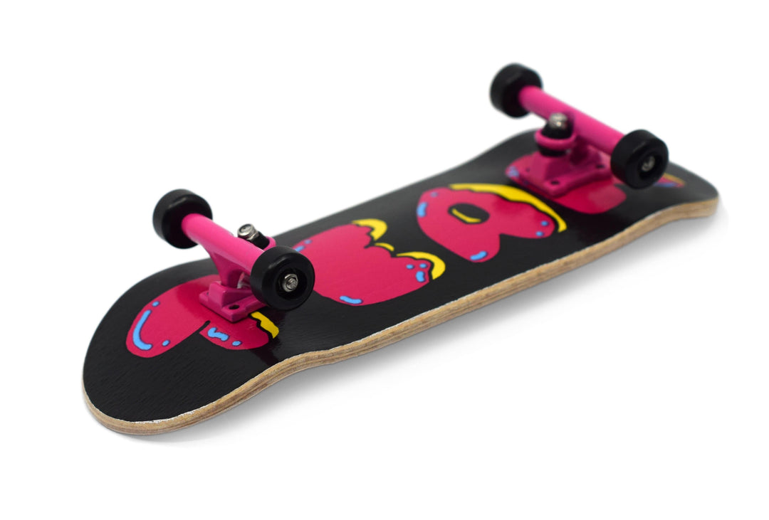 Teak Tuning 32mm Prolific Gen1 Fingerboard Complete - "Donut Teak Logo" Graphic - Gen1 Prodigy Trucks + Pro Duro Bubble Bushings