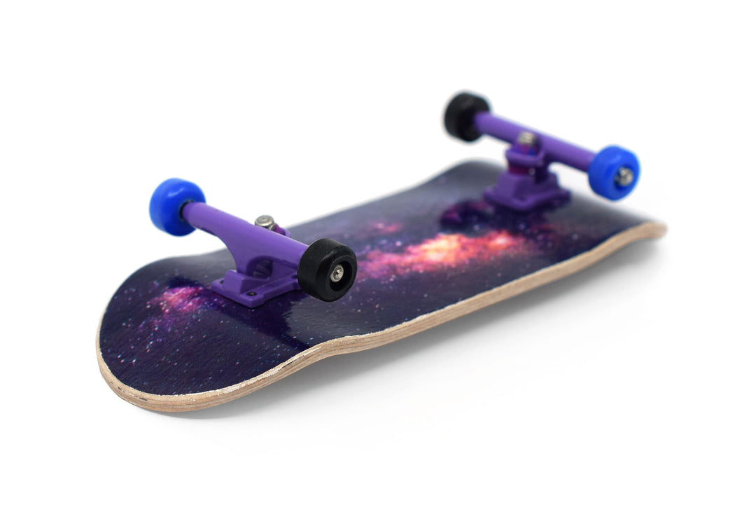 Teak Tuning 34mm Prolific Gen1 Fingerboard Complete - "Galaxy" Graphic - Gen1 Prodigy Trucks + Pro Duro Bubble Bushings