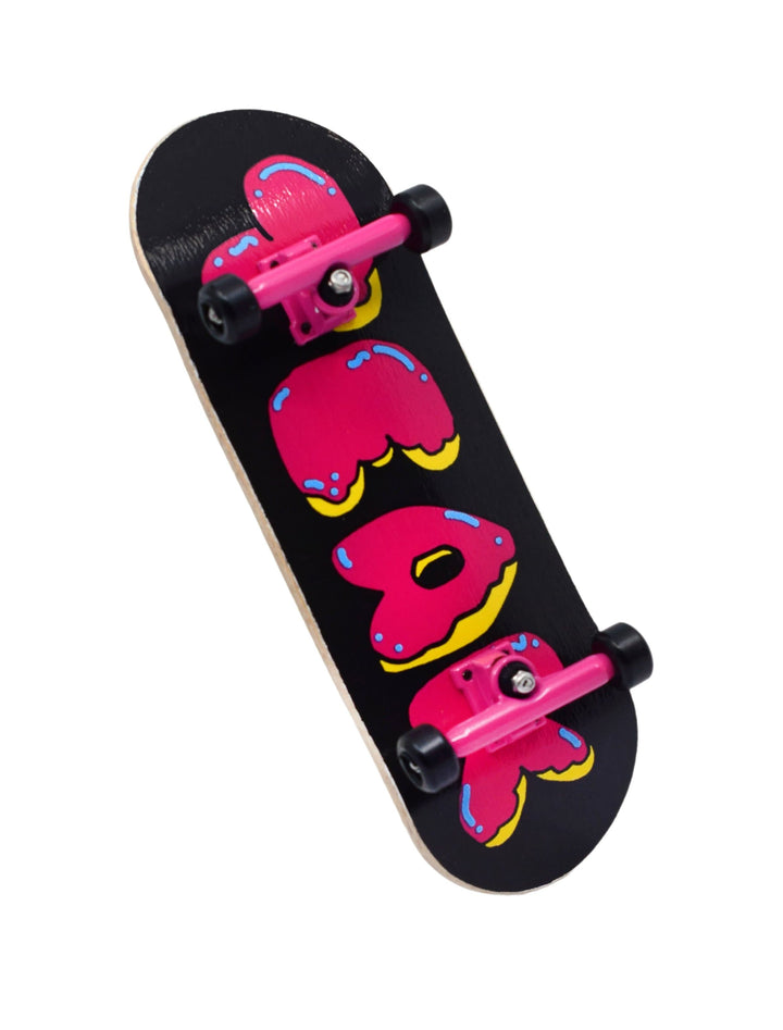 Teak Tuning 32mm Prolific Gen1 Fingerboard Complete - "Donut Teak Logo" Graphic - Gen1 Prodigy Trucks + Pro Duro Bubble Bushings