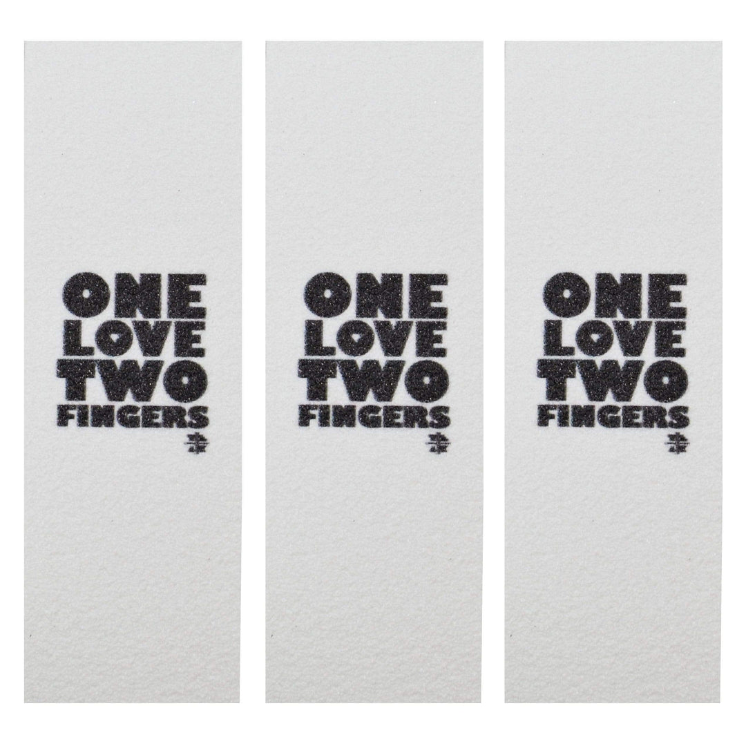 Teak Tuning 3PK Fingerboard Skate Grip Tape, "One Love, Two Fingers" Edition - 38mm x 114mm