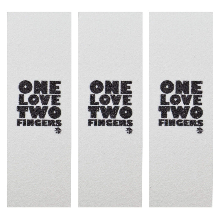 Teak Tuning 3PK Fingerboard Skate Grip Tape, "One Love, Two Fingers" Edition - 38mm x 114mm