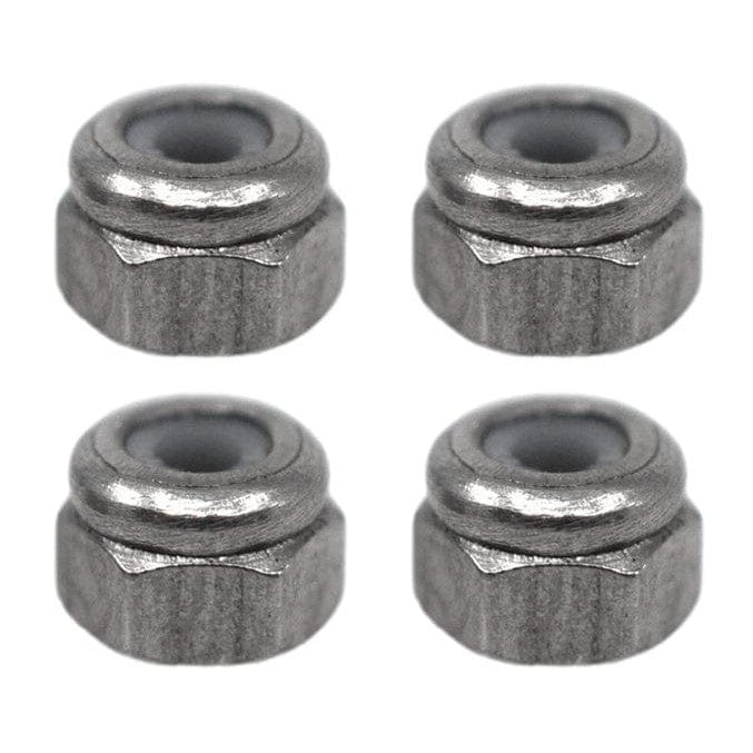 Teak Tuning Professional Nylon Insert Fingerboard Lock Nuts (Stainless Steel) 4 pack