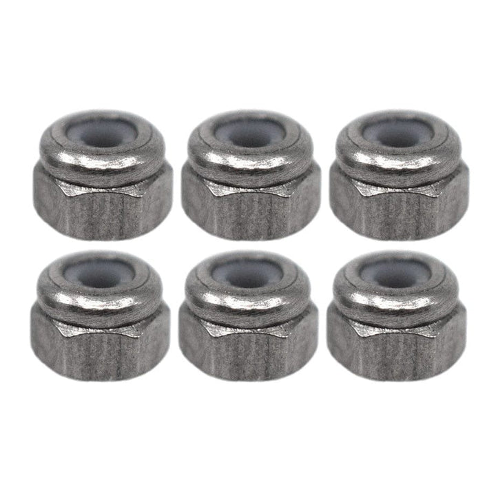 Teak Tuning Professional Nylon Insert Fingerboard Lock Nuts (Stainless Steel) 6 pack